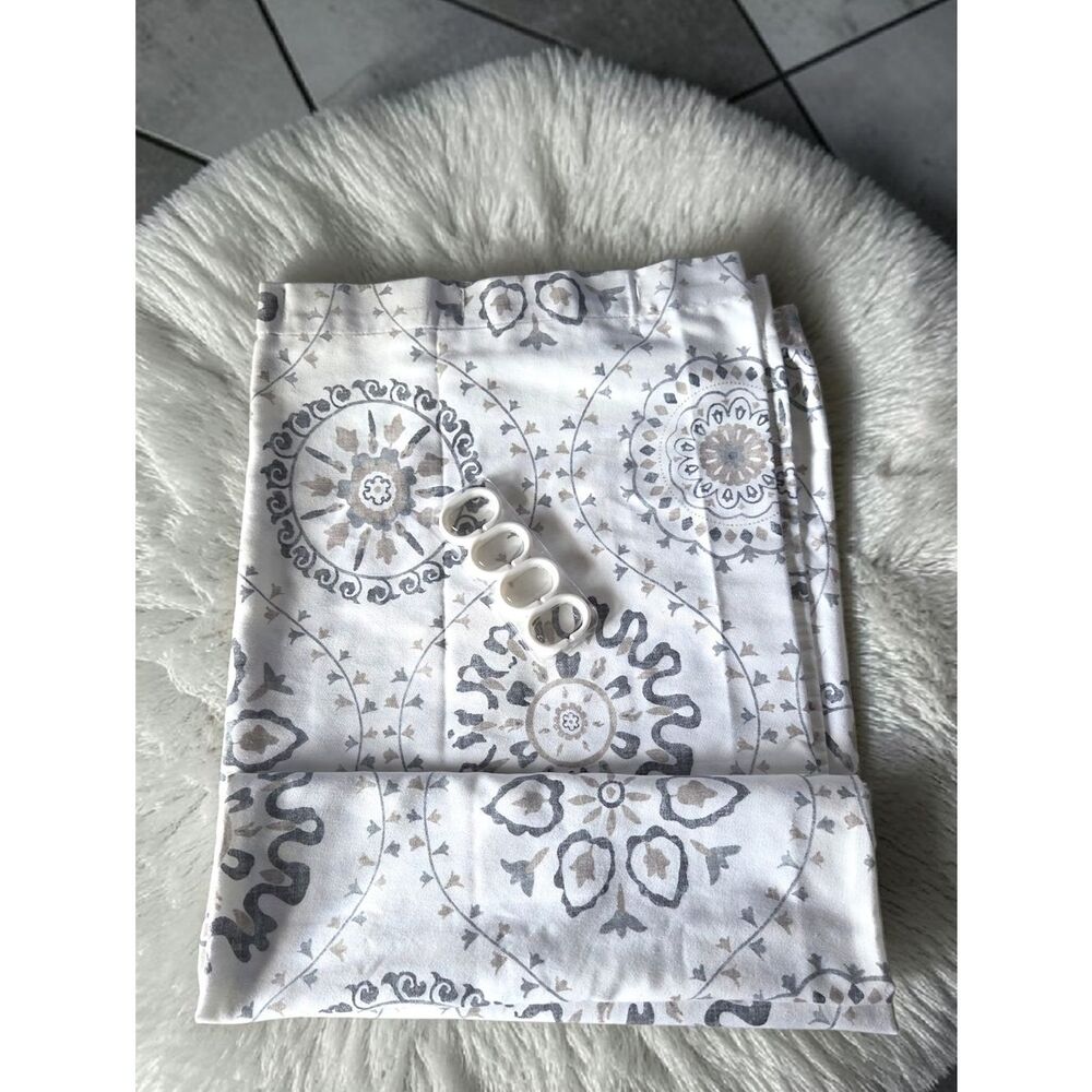 BEAU MONDE Gray And Taupe Shower Curtain